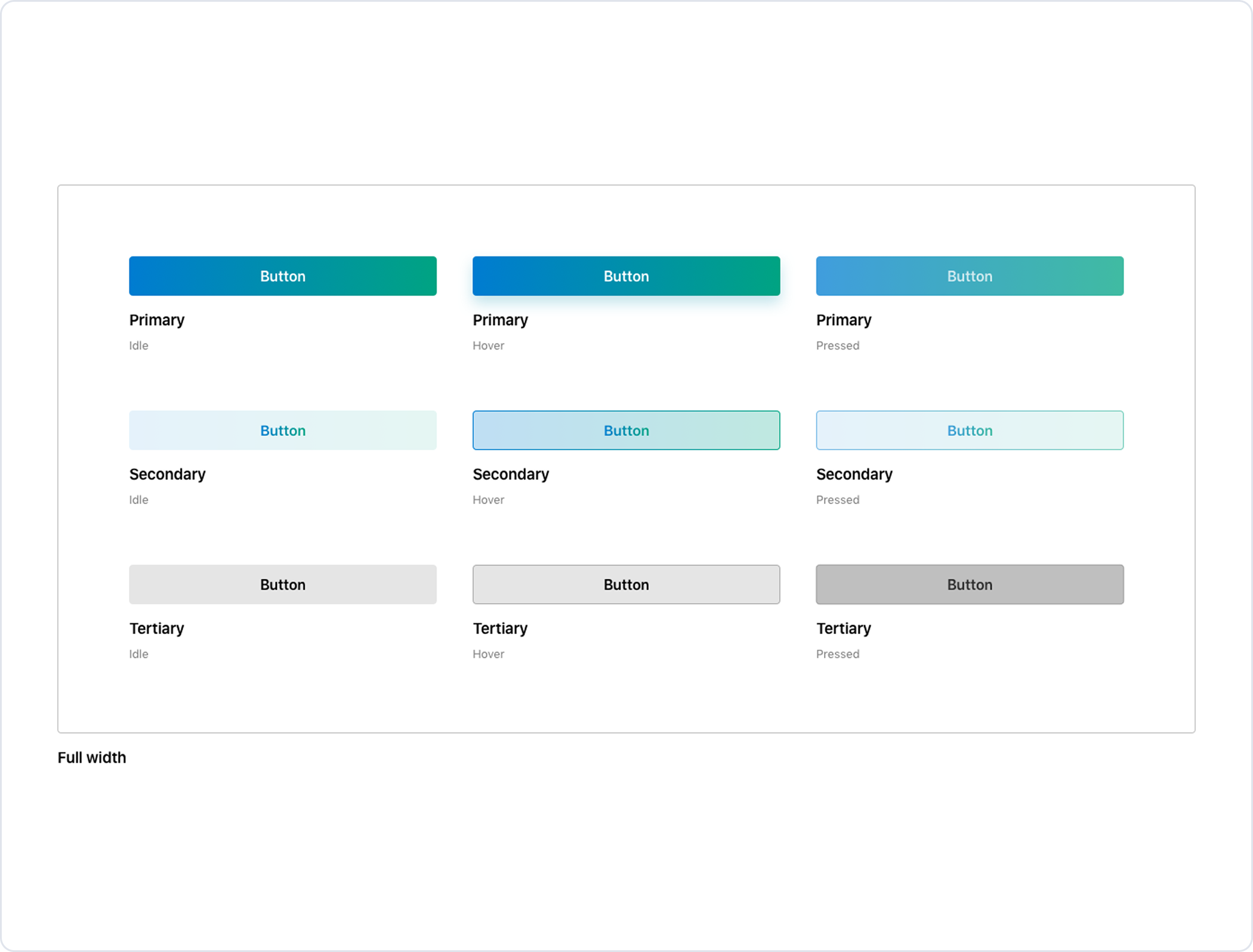 Buttons component - light mode.