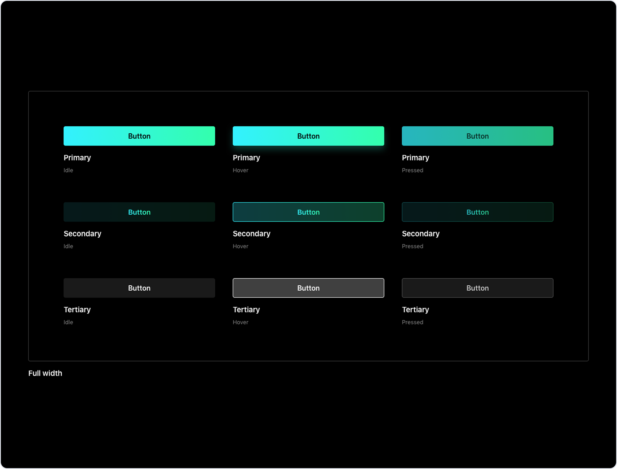 Buttons component - light mode.
