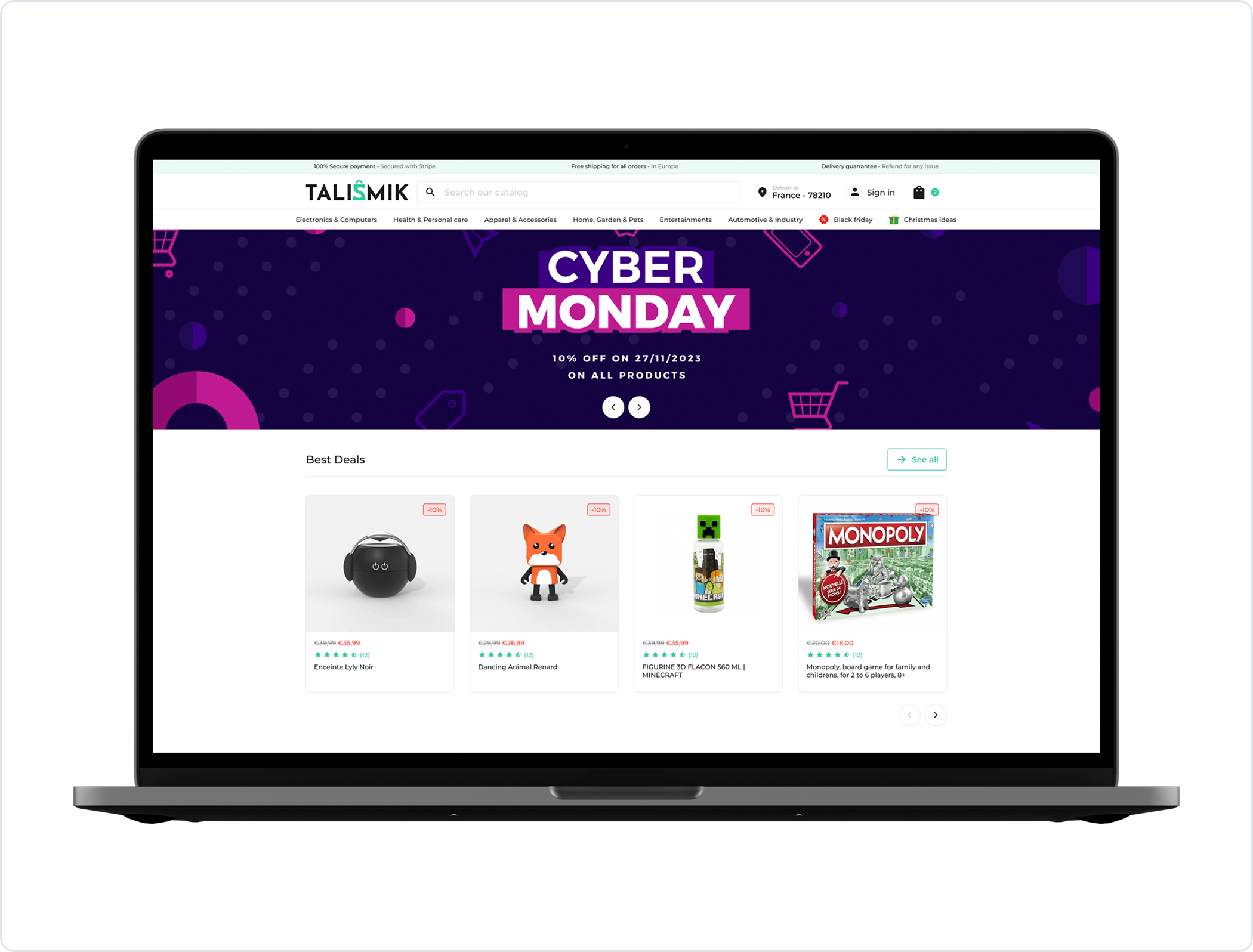 Storefront homepage.
