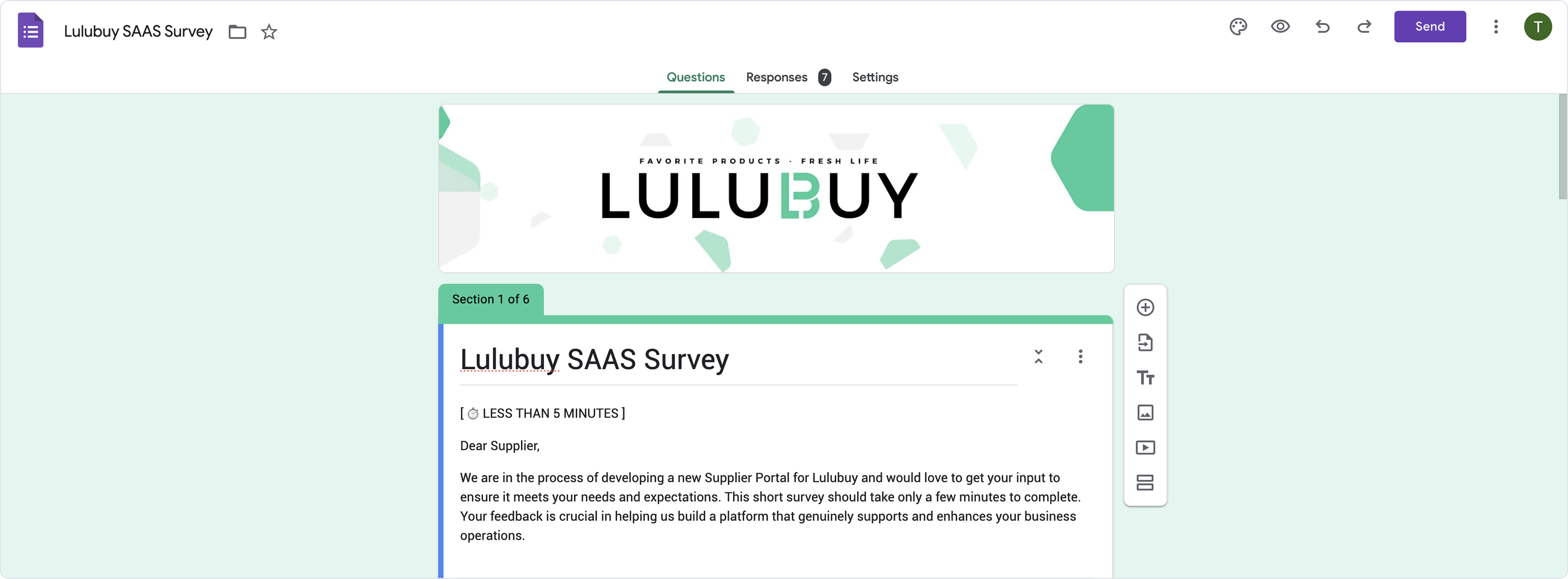 Lulubuy survey to suppliers to build the SAAS platform.