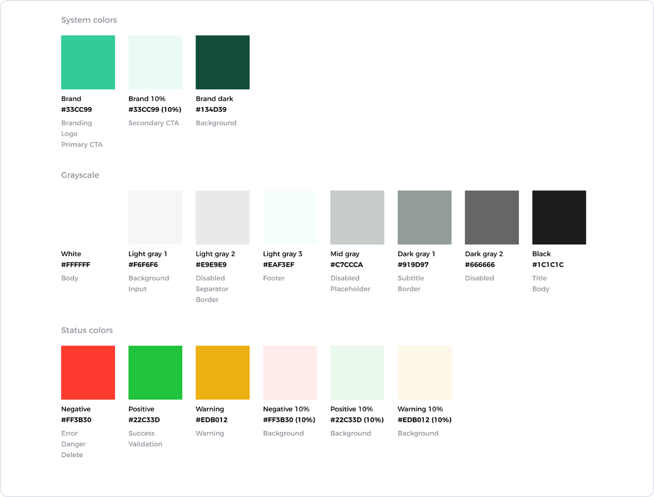 Color tokens.