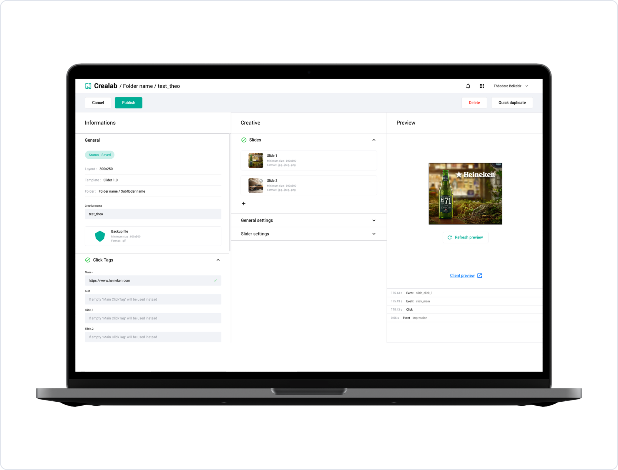 Creative campaign optimization tool.